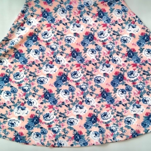 TOMSWARE Women Pink Floral Print 3/4 Sleeve Scoop Neck fit and Flare Dress M - Picture 6 of 9